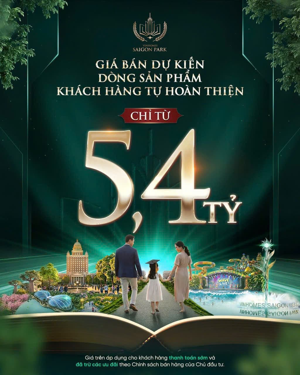 Giá bán dự kiến dòng sản phẩm Tự hoàn thiện Vinhomes Saigon Park